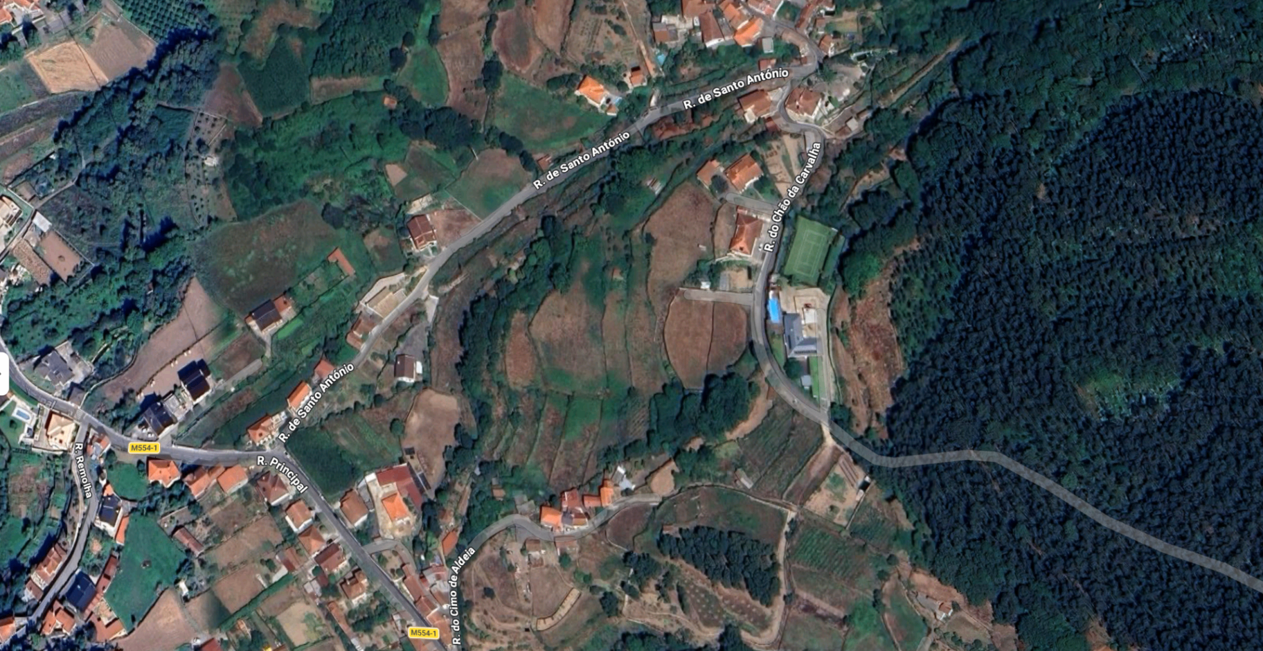 Vista aérea do território do Chão da Carvalha